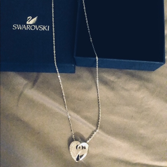Swarovski Jewelry - Two-toned heart shaped Swarovski crystal necklace